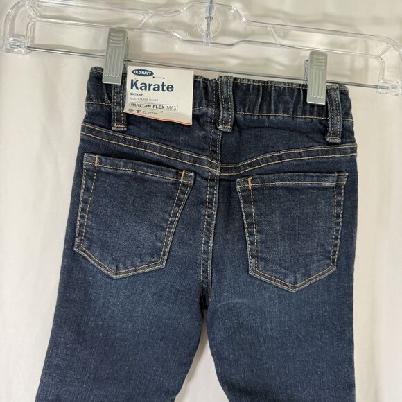 New Old Navy Karate Jeans Toddler 2T Dark Wash Denim Built In Flex Button Zip - Picture 9 of 10